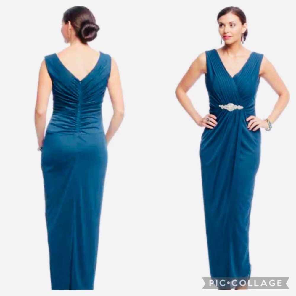 Alex evenings woman’s long evening gown with embellished waist - Picture 2 of 4